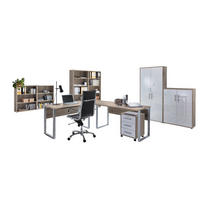 BÜRO - Weiß Hochglanz/Sonoma Eiche, MODERN, Holzwerkstoff/Metall - MID.YOU