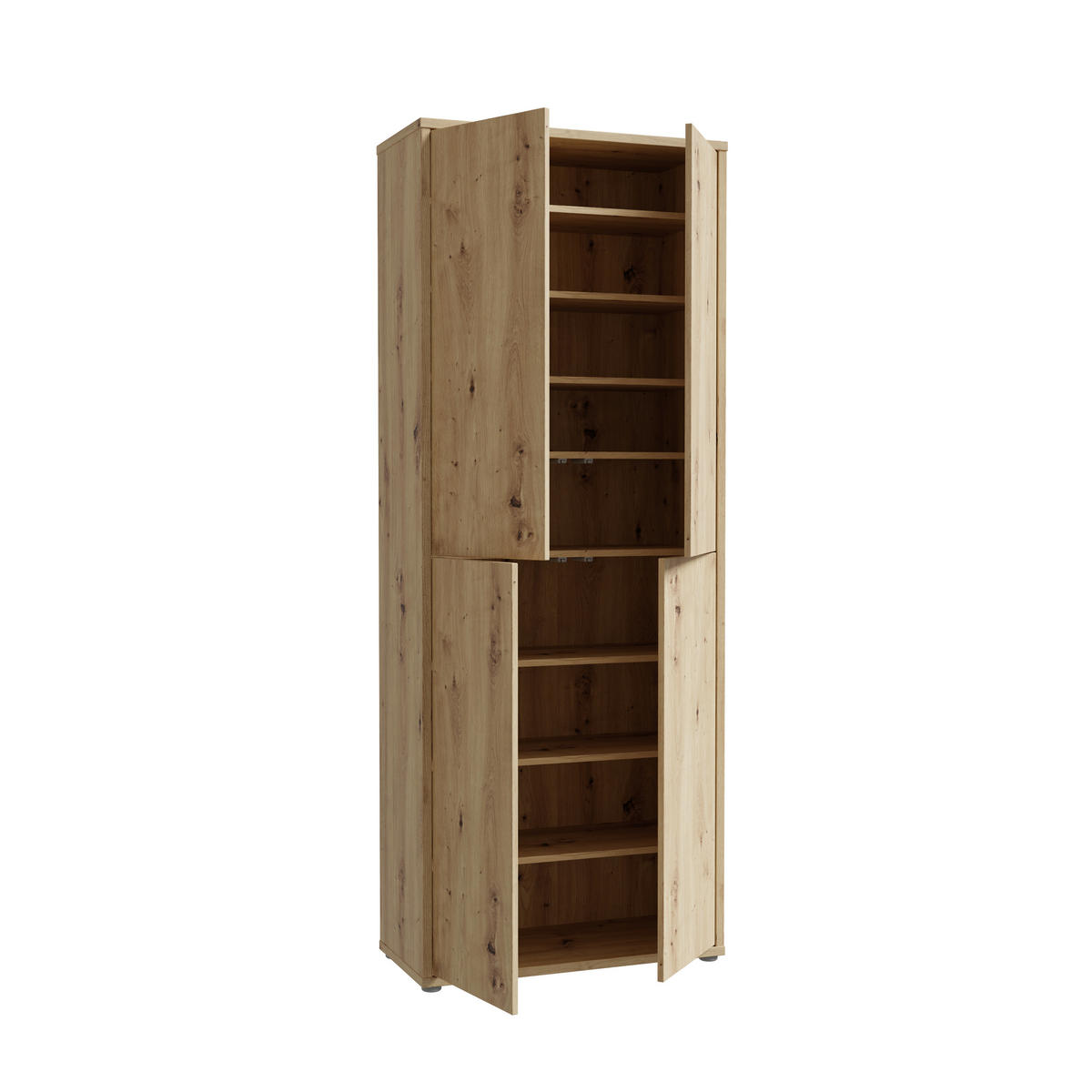 SCHUHSCHRANK  in 75/192/35 cm  - Eiche Artisan/Grau, Basics, Holzwerkstoff/Kunststoff (75/192/35cm) - Xora