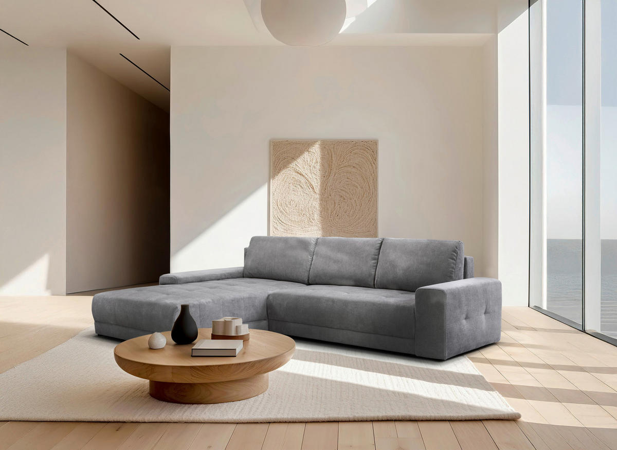 ECKSOFA Hellgrau  - Hellgrau, Trend, Textil (213/208cm) - MID.YOU