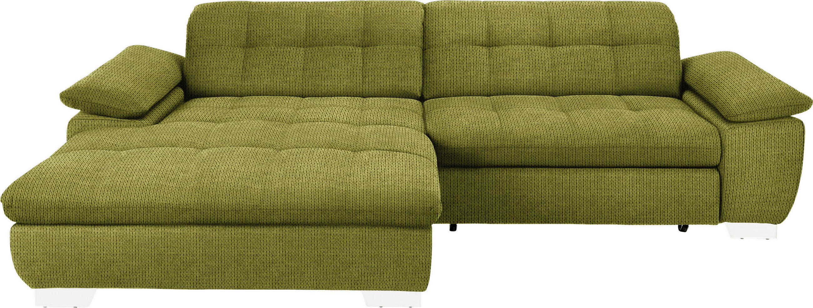 ECKSOFA in Mikrofaser Hellgrün  - Chromfarben/Hellgrün, Design, Textil/Metall (180/265cm) - Carryhome