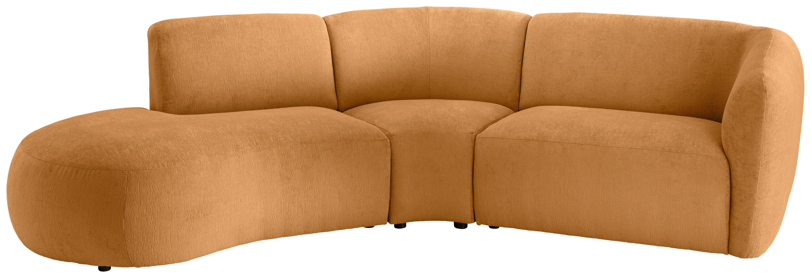 ECKSOFA in Mikrofaser Goldfarben  - Goldfarben/Schwarz, Modern, Kunststoff/Textil (182/276cm) - Livetastic
