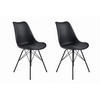 BARHOCKER-SET Lederlook Schwarz  - Schwarz, MODERN, Textil/Metall (44/96/51cm) - MID.YOU