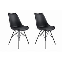 BARHOCKER-SET Lederlook Schwarz  - Schwarz, MODERN, Textil/Metall (44/96/51cm) - MID.YOU