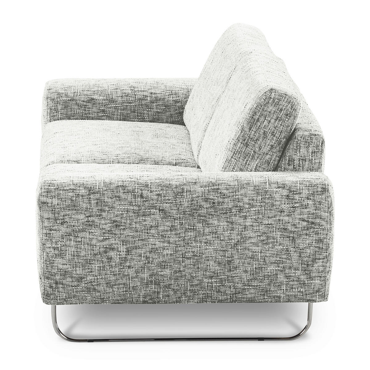 2-SITZER-SOFA SPRING in Webstoff Grau Modern  - Chromfarben/Grau, Design, Textil/Metall (157/85/92cm) - Livetastic
