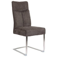 SCHWINGSTUHL  in Edelstahl Webstoff  - Edelstahlfarben/Braun, Design, Textil/Metall (44/102/64cm) - Novel