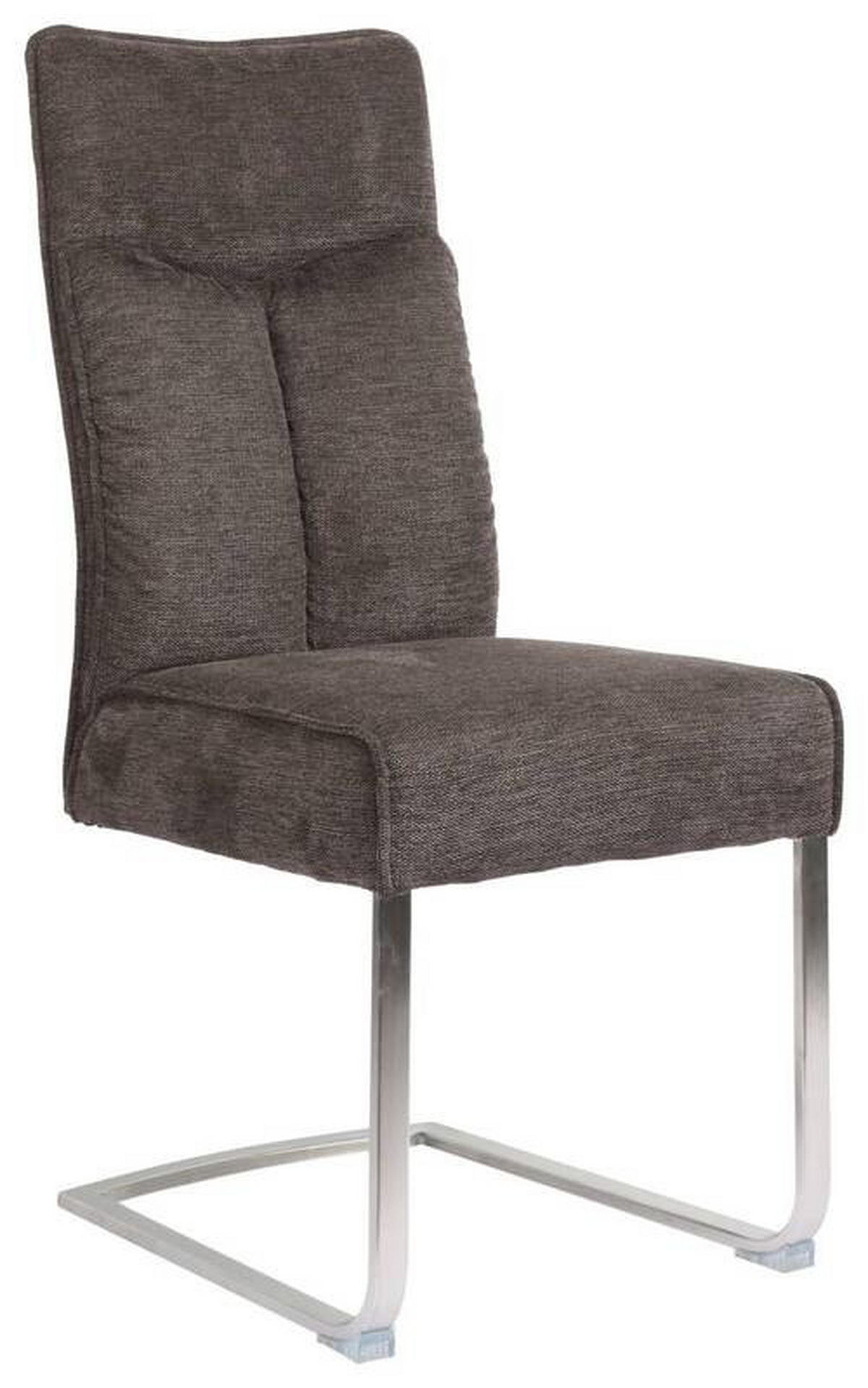 SCHWINGSTUHL  in Edelstahl Webstoff  - Edelstahlfarben/Braun, Design, Textil/Metall (44/102/64cm) - Novel