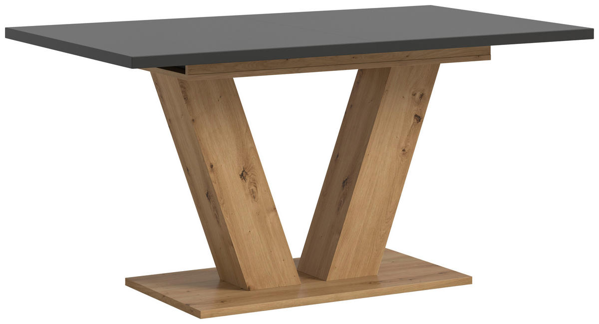 AUSZIEHTISCH Grau rechteckig  ausziehbar  - Eiche Artisan/Grau, Trend, Holzwerkstoff (150-190/76/90cm)