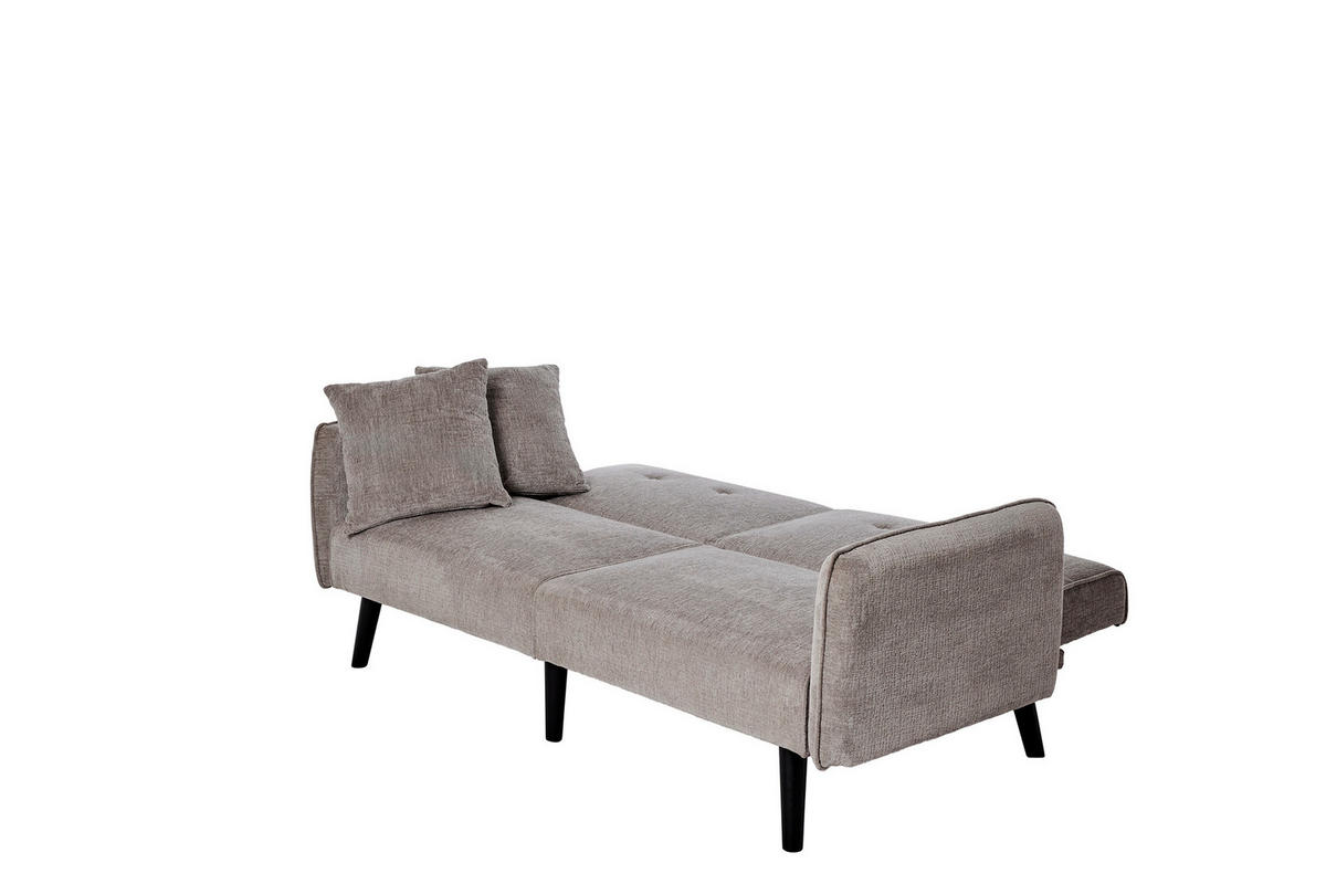 SCHLAFSOFA Bouclé Grau  - Schwarz/Grau, MODERN, Holz/Textil (191/83/84cm) - Livetastic