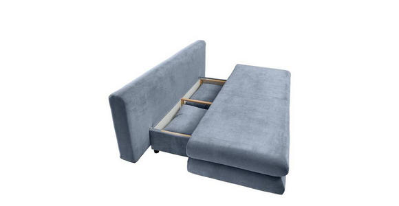 SCHLAFSOFA Flachgewebe Blau  - Chromfarben/Blau, Design, Kunststoff/Textil (196/74/90cm) - Carryhome