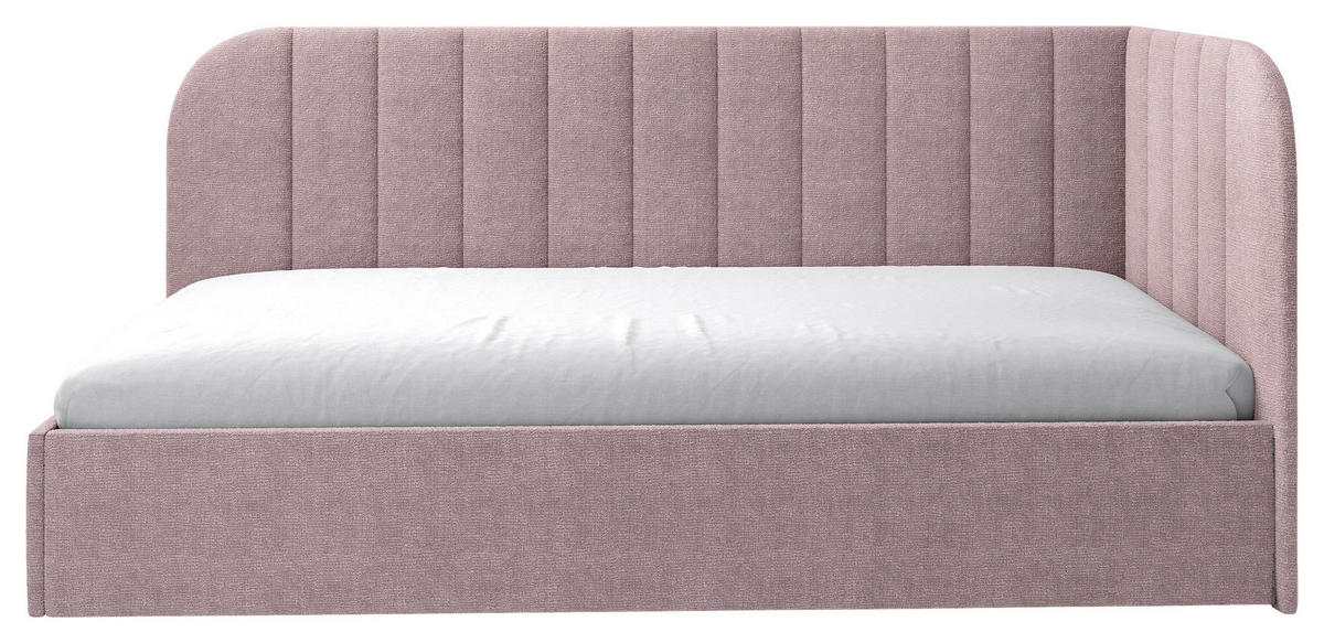 POLSTERBETT 90/200 cm, inkl. Lattenrost, Bettkasten,  in Rosa  - Schwarz/Rosa, MODERN, Holz/Holzwerkstoff (90/200cm) - MID.YOU