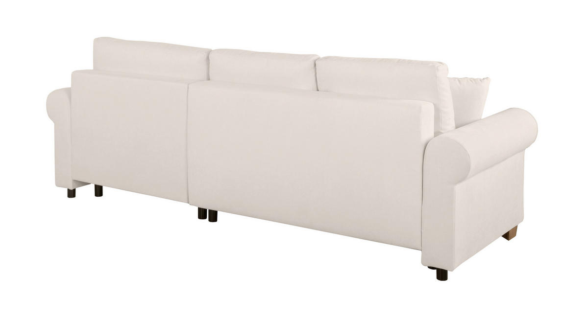 ECKSOFA Arles Creme  - Buchefarben/Creme, Design, Holz/Textil (266/161cm) - MID.YOU