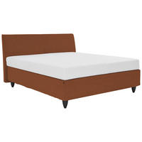 BOXSPRINGBETT 200/200 cm,  in Orange, gepolstertes Kopfteil, Matratzen, H3 + H3 = fest  - Schwarz/Orange, Design, Holzwerkstoff/Kunststoff (200/200cm) - RUF Betten