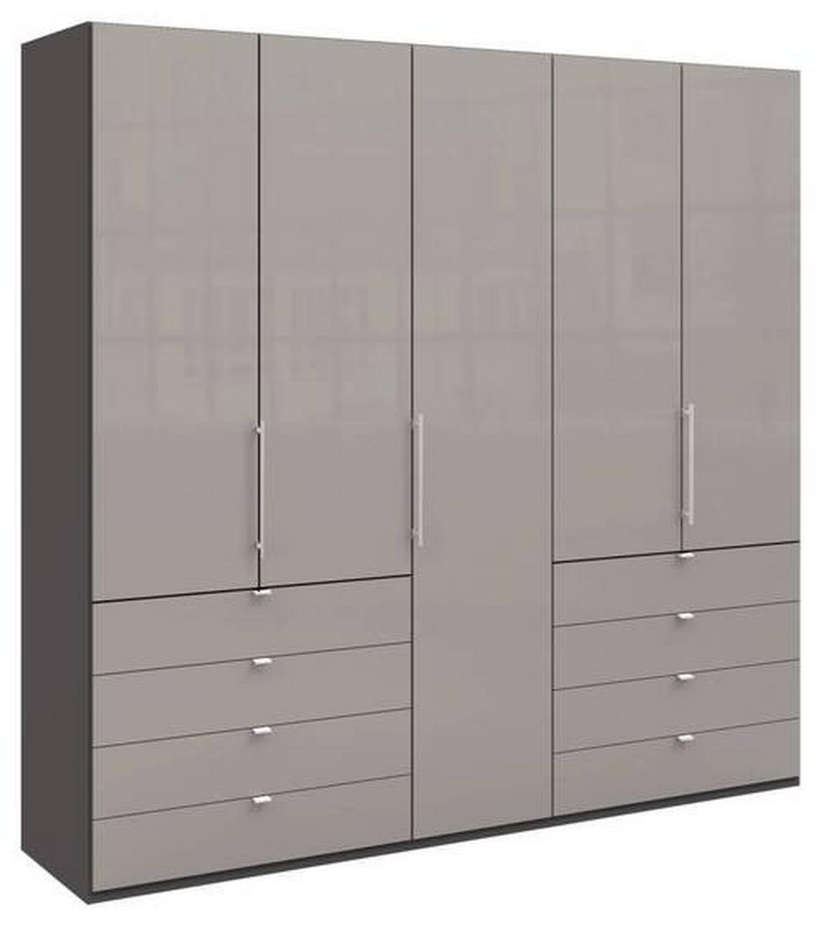 FALTTÜRENSCHRANK  in Hellgrau, Dunkelgrau  - Chromfarben/Dunkelgrau, KONVENTIONELL, Glas/Holzwerkstoff (250/236/58cm) - Venda