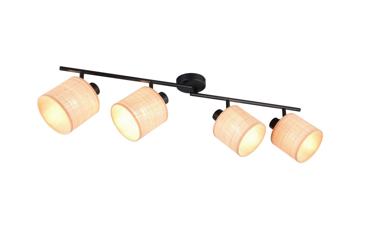 STRAHLER 87,5/25/13 cm  - Schwarz/Naturfarben, Natur, Textil/Metall (87,5/25/13cm)