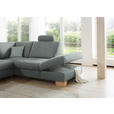 ECKSOFA in Mikrofaser Grau  - Wildeiche/Beige, Natur, Holz/Textil (286/236cm) - Voleo