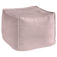 POUF Cord 66/40/66 cm  - Rosa, KONVENTIONELL, Textil (66/40/66cm) - Hom`in