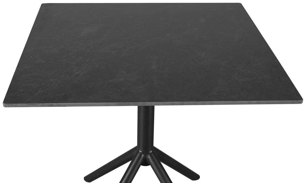 ESSTISCH 80/80/76 cm  Metall, Stein quadratisch Schwarz  - Schwarz, MODERN, Stein/Metall (80/80/76cm) - Carryhome