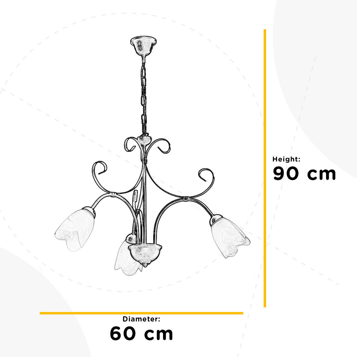 KRONLEUCHTER 4623 ODINO 60/60/80 cm   - Braun, KONVENTIONELL, Metall (60/60/80cm)