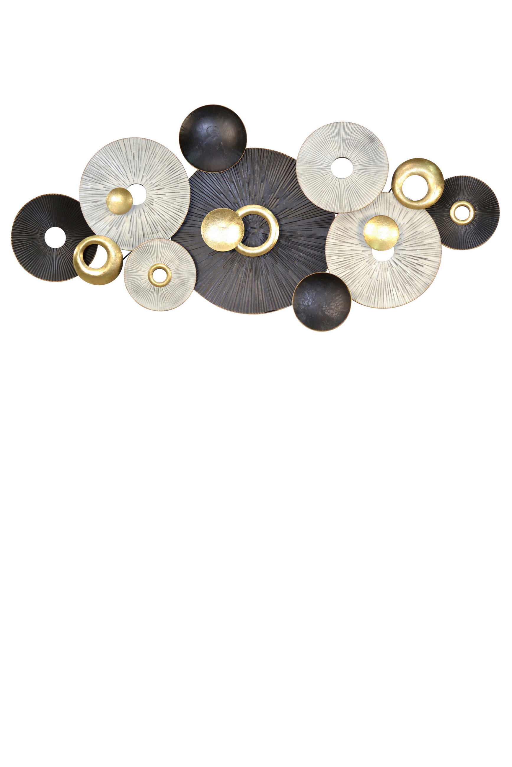 Mid.you Wanddeko Creme, Schwarz 140x67x7.6 cm