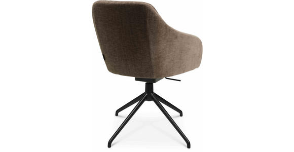 ARMLEHNSTUHL in Aluminium Velours - Graubraun/Schwarz, Design, Textil/Metall (58/81,5-84,5/60cm) - Johann Jakob