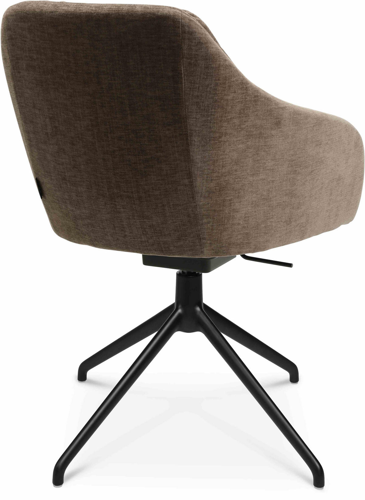 ARMLEHNSTUHL  in Aluminium Velours  - Graubraun/Schwarz, Design, Textil/Metall (58/81,5-84,5/60cm) - Johann Jakob