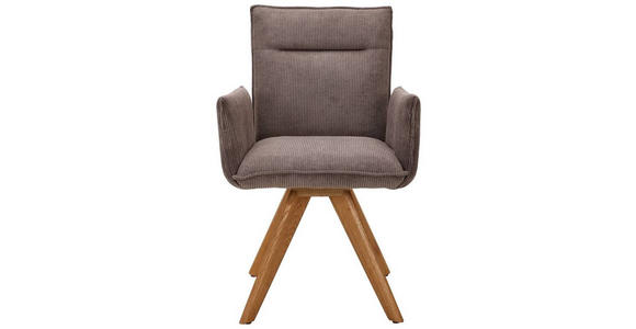 ARMLEHNSTUHL in Holz, Textil Taupe - Taupe/Wildeiche, Design, Holz/Textil (59/87/62cm) - Johann Jakob