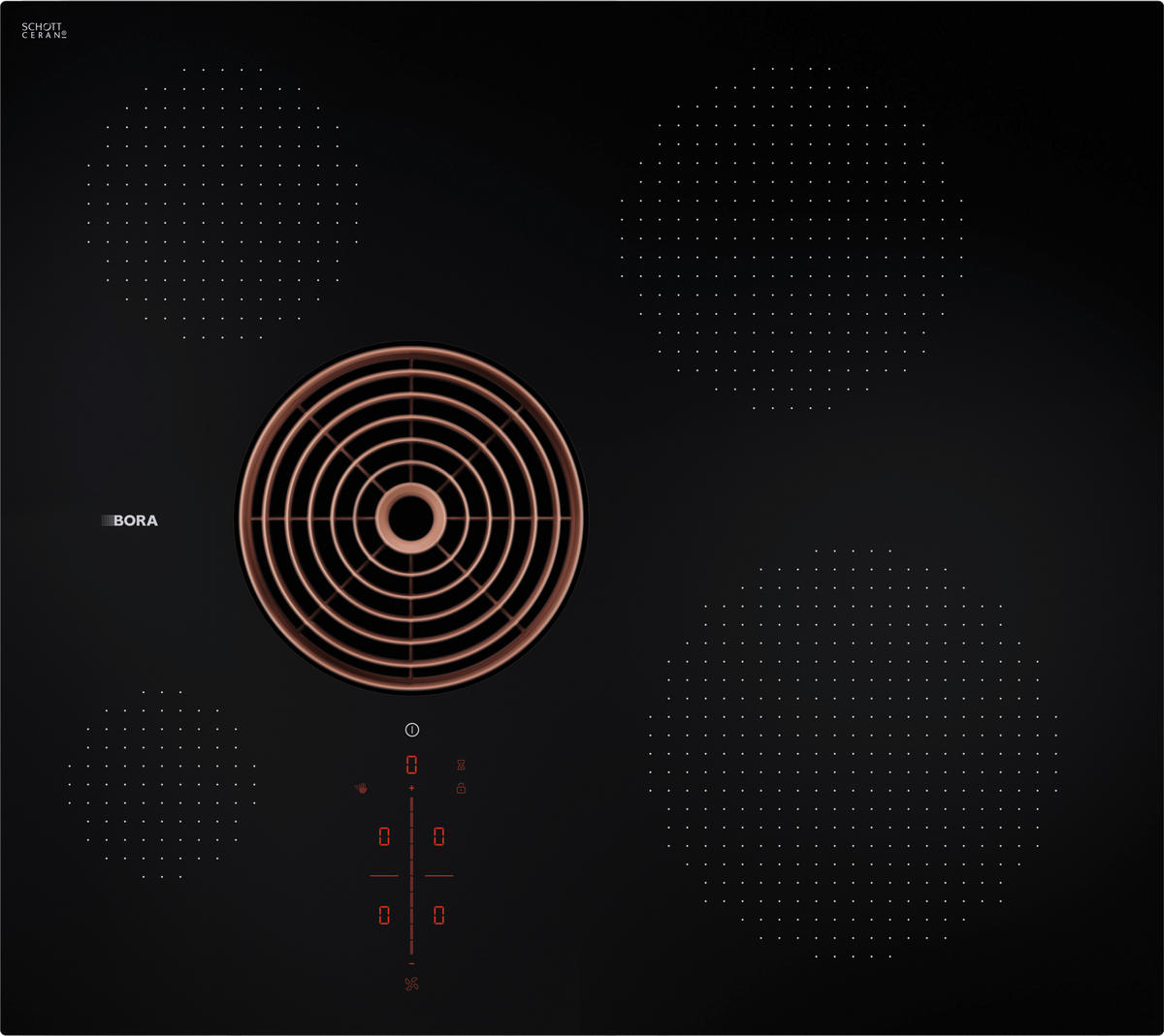 KOCHFELD-DUNSTABZUG-KOMBI PURSU  - Schwarz, Basics, Glas/Metall (58/51,5/19,9cm) - Bora