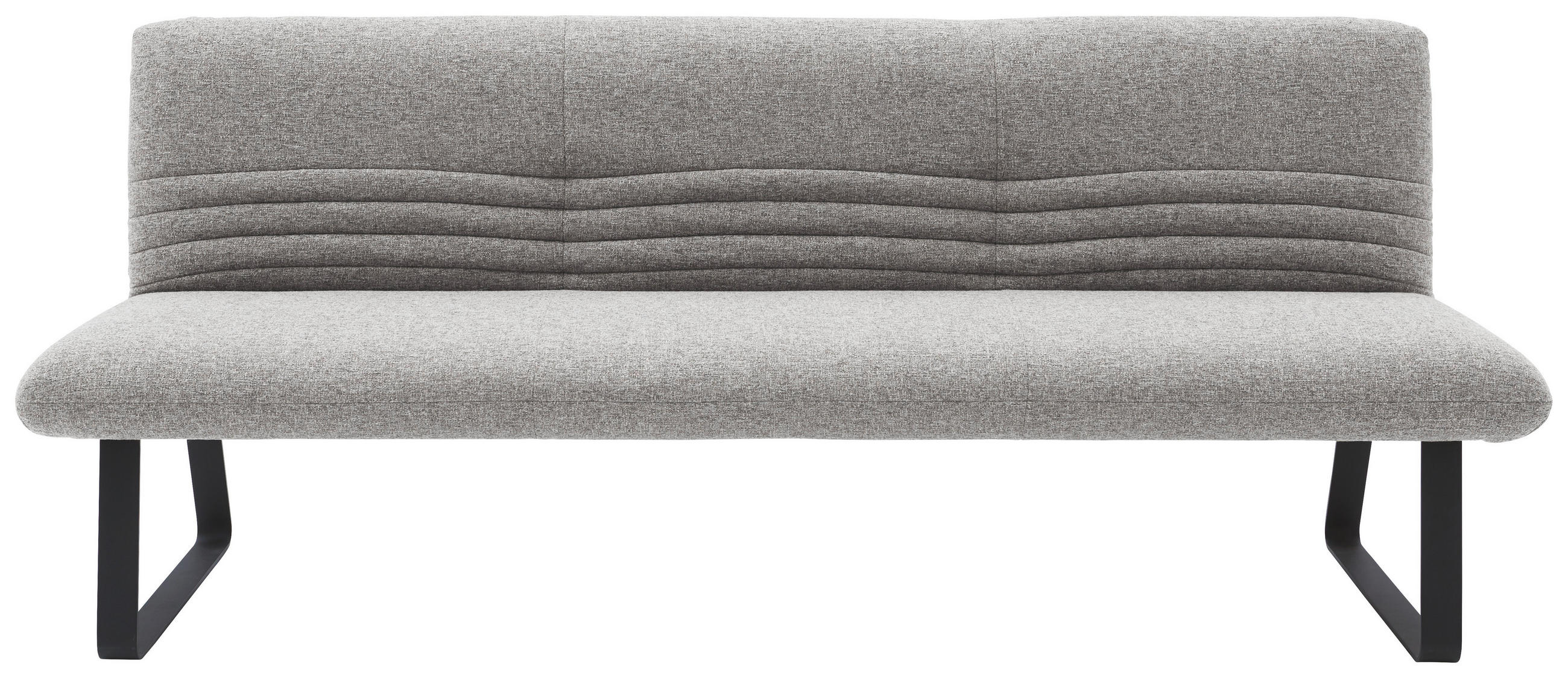 SITZBANK 221/90/70 cm Flachgewebe Hellgrau  - Hellgrau/Schwarz, Design, Textil/Metall (221/90/70cm) - Dieter Knoll