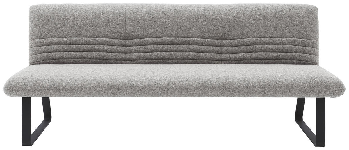 SITZBANK 221/90/70 cm  in Hellgrau  - Hellgrau/Schwarz, Design, Textil/Metall (221/90/70cm) - Dieter Knoll