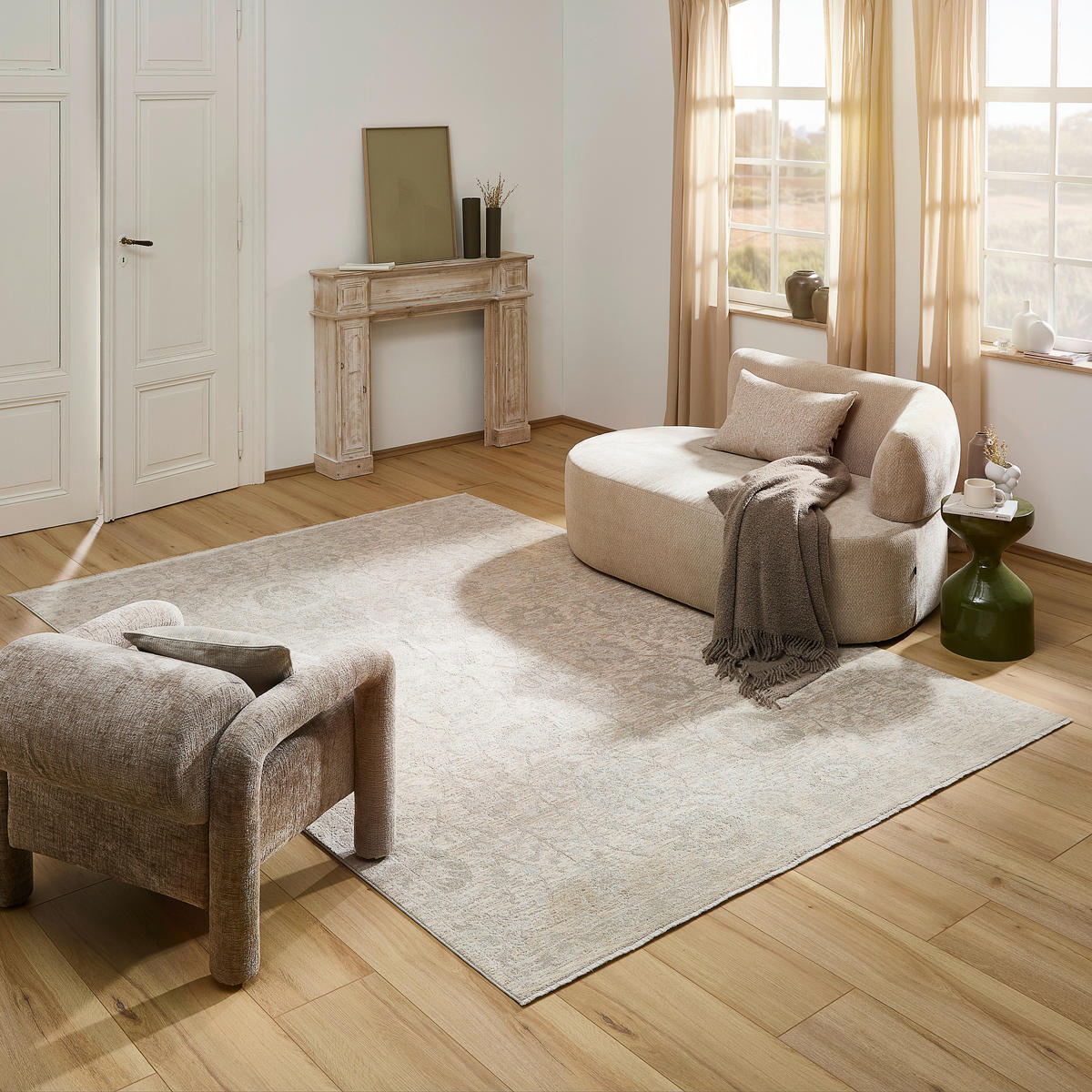 VINTAGE-TEPPICH 160/230 cm Beige rechteckig  - Beige, LIFESTYLE, Textil (160/230cm) - Novel