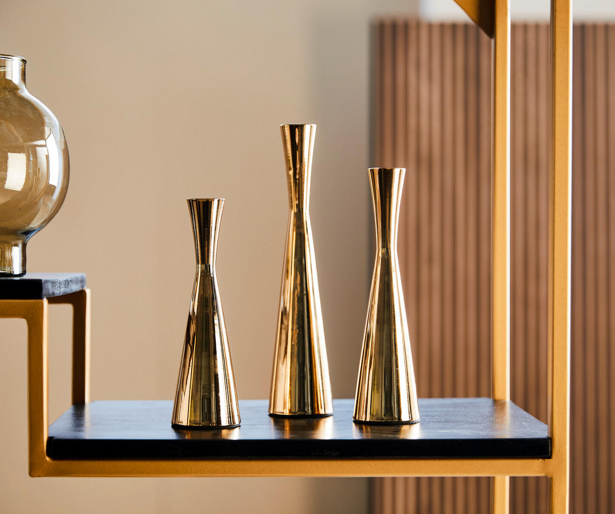 LJUSSTAKE  - guldfärgad, Basics, metall (6/23cm)