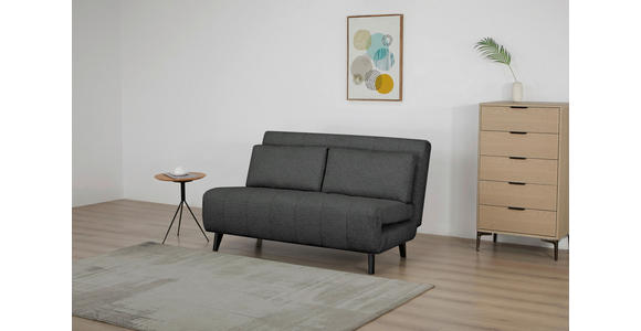 SCHLAFSOFA Webstoff Dunkelgrau  - Dunkelgrau/Schwarz, Design, Holz/Textil (143/82/88cm) - Carryhome