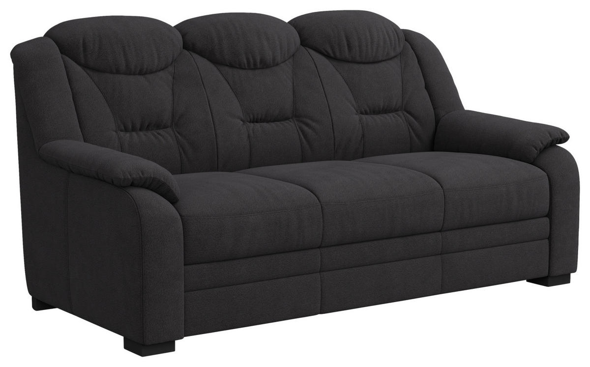 3-SITZER-SOFA  in Chenille Schwarz  - Schwarz, Basics, Kunststoff/Textil (189/99/99cm) - MID.YOU