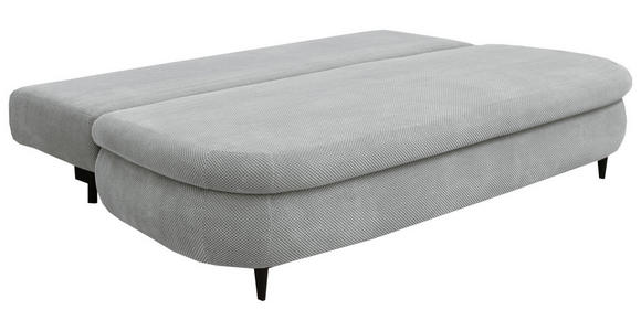 SCHLAFSOFA in Webstoff, Plüsch Hellgrau  - Hellgrau/Schwarz, Design, Textil (213/89/105cm) - Novel