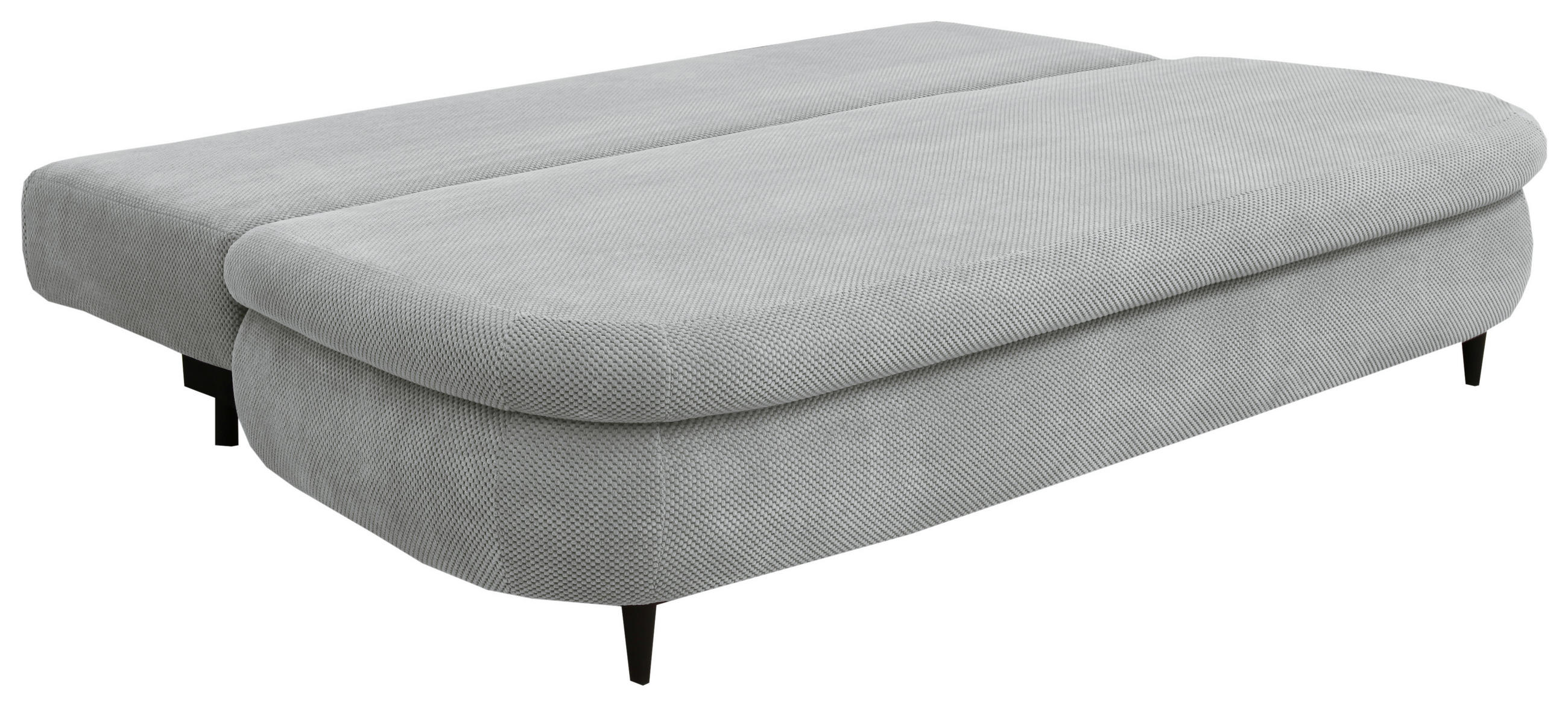 SCHLAFSOFA in Webstoff, Plüsch Hellgrau  - Hellgrau/Schwarz, Design, Textil (213/89/105cm) - Novel