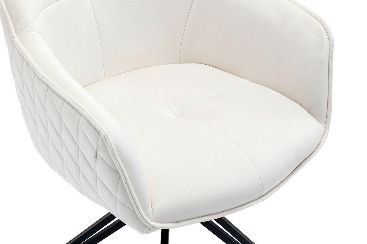 DREHSTUHL Samt Beige  - Beige/Schwarz, MODERN, Textil/Metall (59/83/60cm) - Livetastic