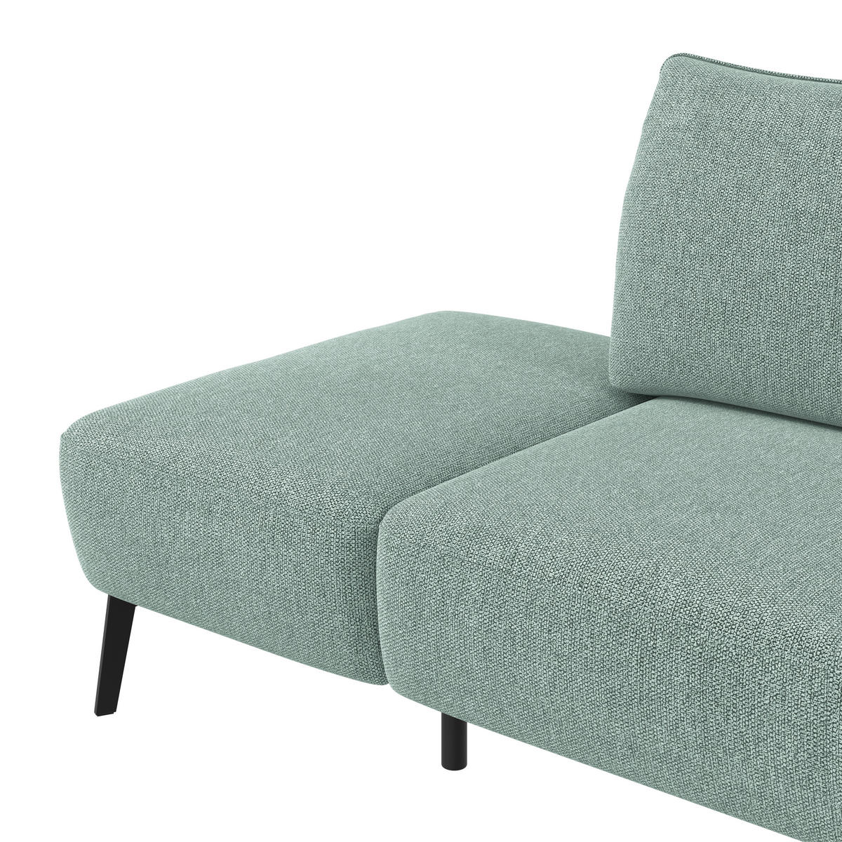 RÉCAMIERE Chenille Hellblau  - Schwarz/Hellblau, Konventionell, Textil/Metall (206/90/92cm) - Elegando