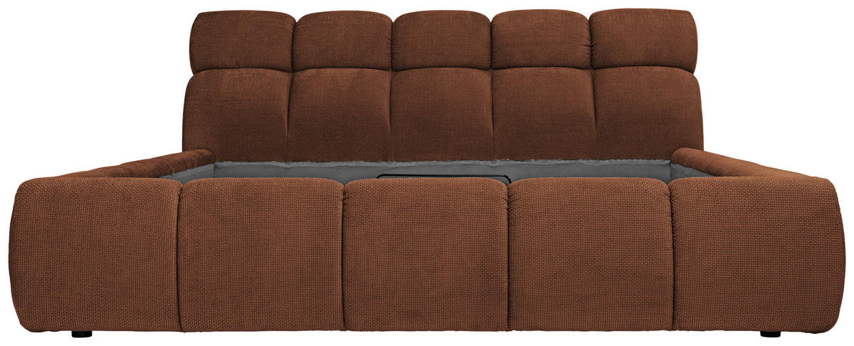 POLSTERBETT Lattenrost, Bettkasten 180/200 cm  in Terracotta  - Terracotta/Schwarz, Design, Holz/Kunststoff (180/200cm) - Esposa