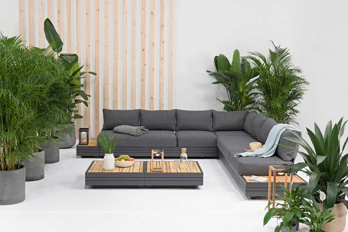 LOUNGEMITTELTEIL  - Anthrazit, Modern, Textil/Metall (74/76/74cm) - Zebra 