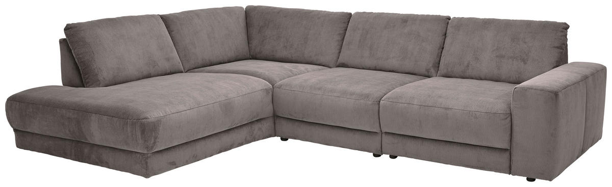 ECKSOFA Niels Andersson Taupe Feincord  - Taupe/Schwarz, Design, Kunststoff/Textil (242/316cm) - Niels Andersson