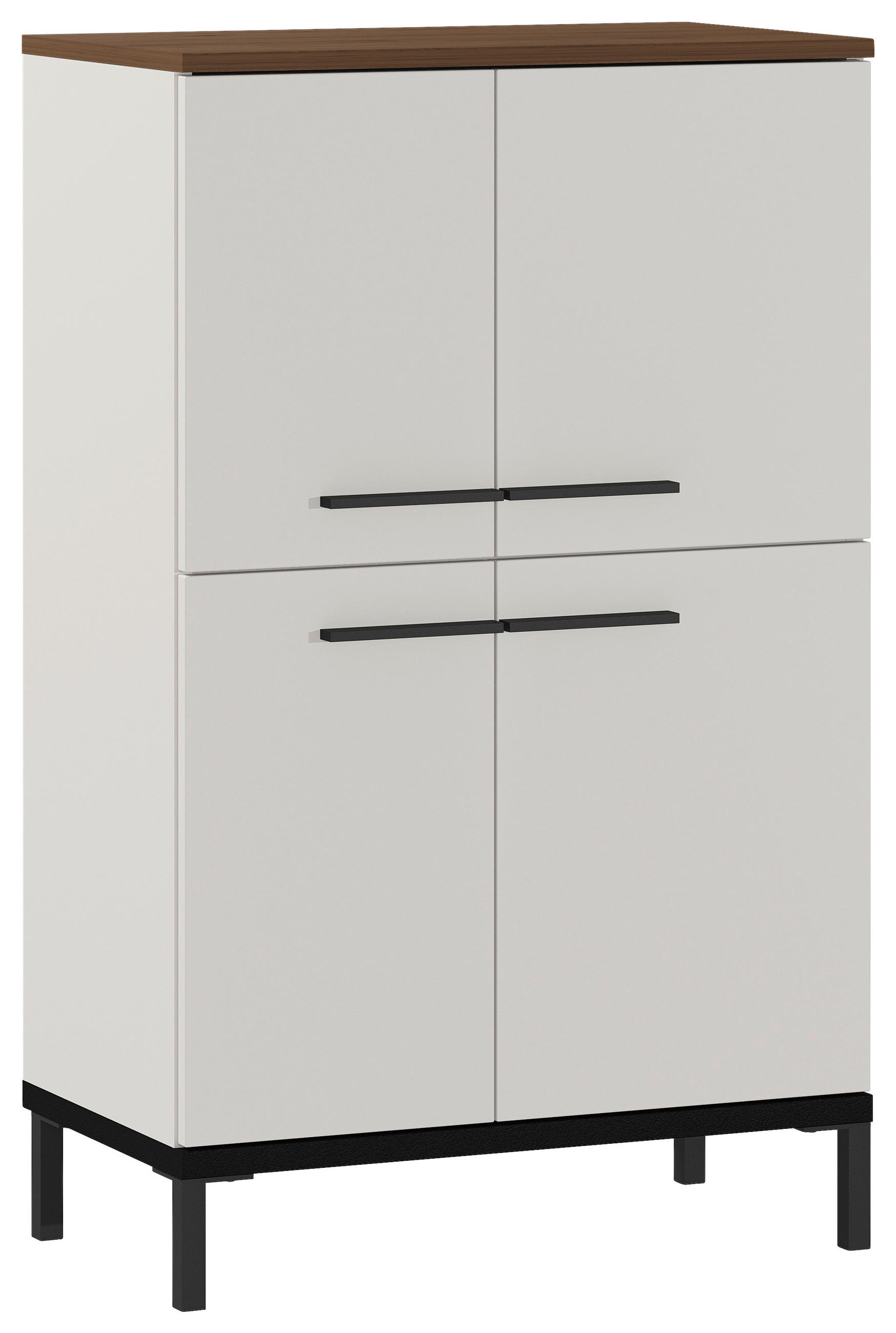 HIGHBOARD YONKERS  in 60/97/34 cm  - Kaschmir/Nussbaumfarben, MODERN, Holzwerkstoff/Metall (60/97/34cm) - Xora