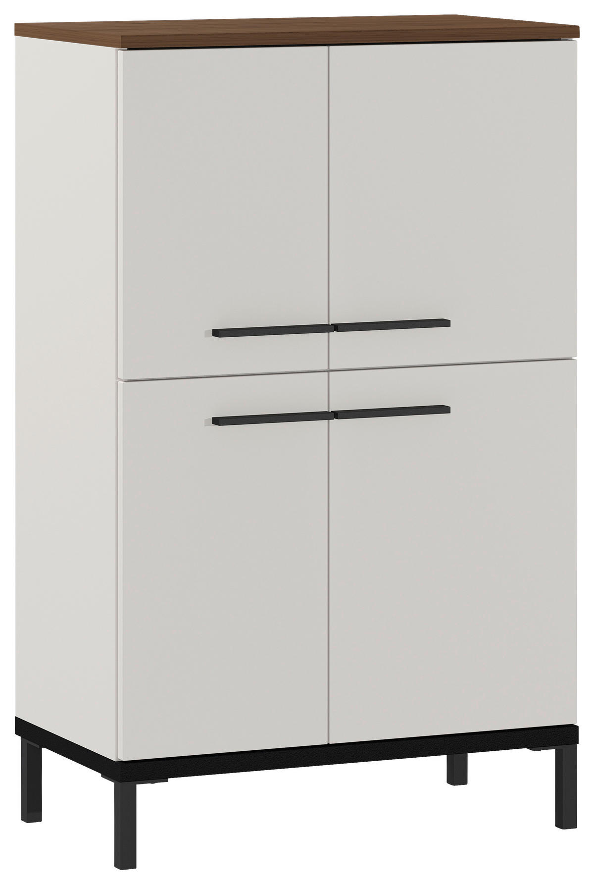 HIGHBOARD YONKERS  in 60/97/34 cm  - Kaschmir/Nussbaumfarben, MODERN, Holzwerkstoff/Metall (60/97/34cm) - Xora