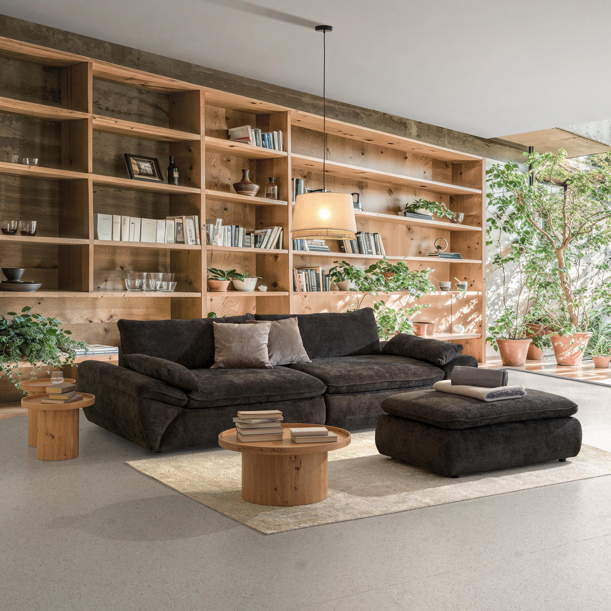 BIG SOFFA i struktur svart  - svart, Klassisk, textil/plast (302/80/120cm) - MID.YOU