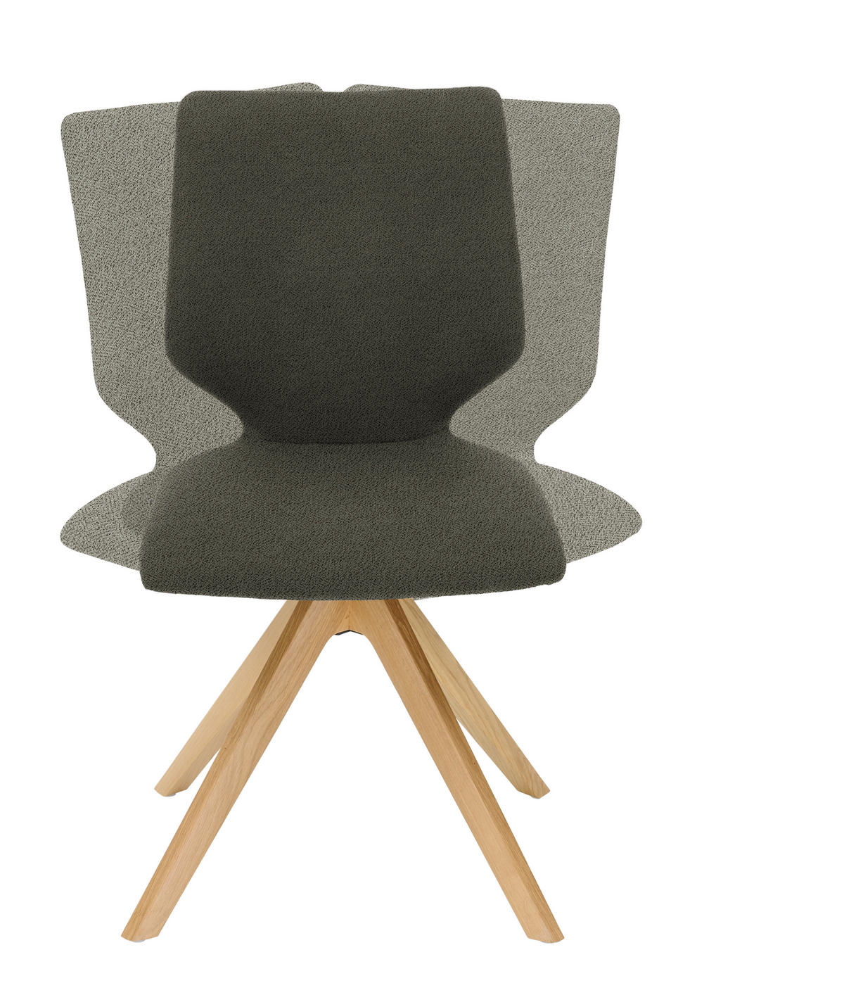 STUHL Struktur  - Greige/Eichefarben, Design, Holz/Textil (50/92/64cm) - Venjakob