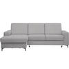 ECKSOFA in Velours Hellgrau  - Hellgrau/Schwarz, Konventionell, Textil/Metall (167/247cm) - Stylife