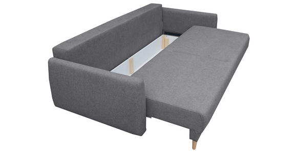 SCHLAFSOFA Webstoff Grau  - Buchefarben/Grau, KONVENTIONELL, Holz/Textil (220/90/95cm) - Carryhome