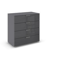 KOMMODE  in 80/81/42 cm  - Chromfarben/Dunkelgrau, Design, Glas/Holzwerkstoff (80/81/42cm) - Carryhome