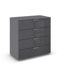 KOMMODE  in 80/81/42 cm  - Chromfarben/Dunkelgrau, Design, Glas/Holzwerkstoff (80/81/42cm) - Carryhome