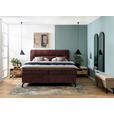 BOXSPRINGBETT 180/200 cm,  in Dunkelrot, Topper, H2 + H2 = mittel  - Schwarz/Dunkelrot, Design, Textil/Metall (180/200cm) - Esposa