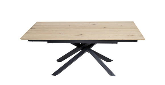 ESSTISCH in Holz, Metall, Holzwerkstoff 190-290/100/76 cm - Eichefarben/Schwarz, MODERN, Holz/Holzwerkstoff (190-290/100/76cm) - Valnatura